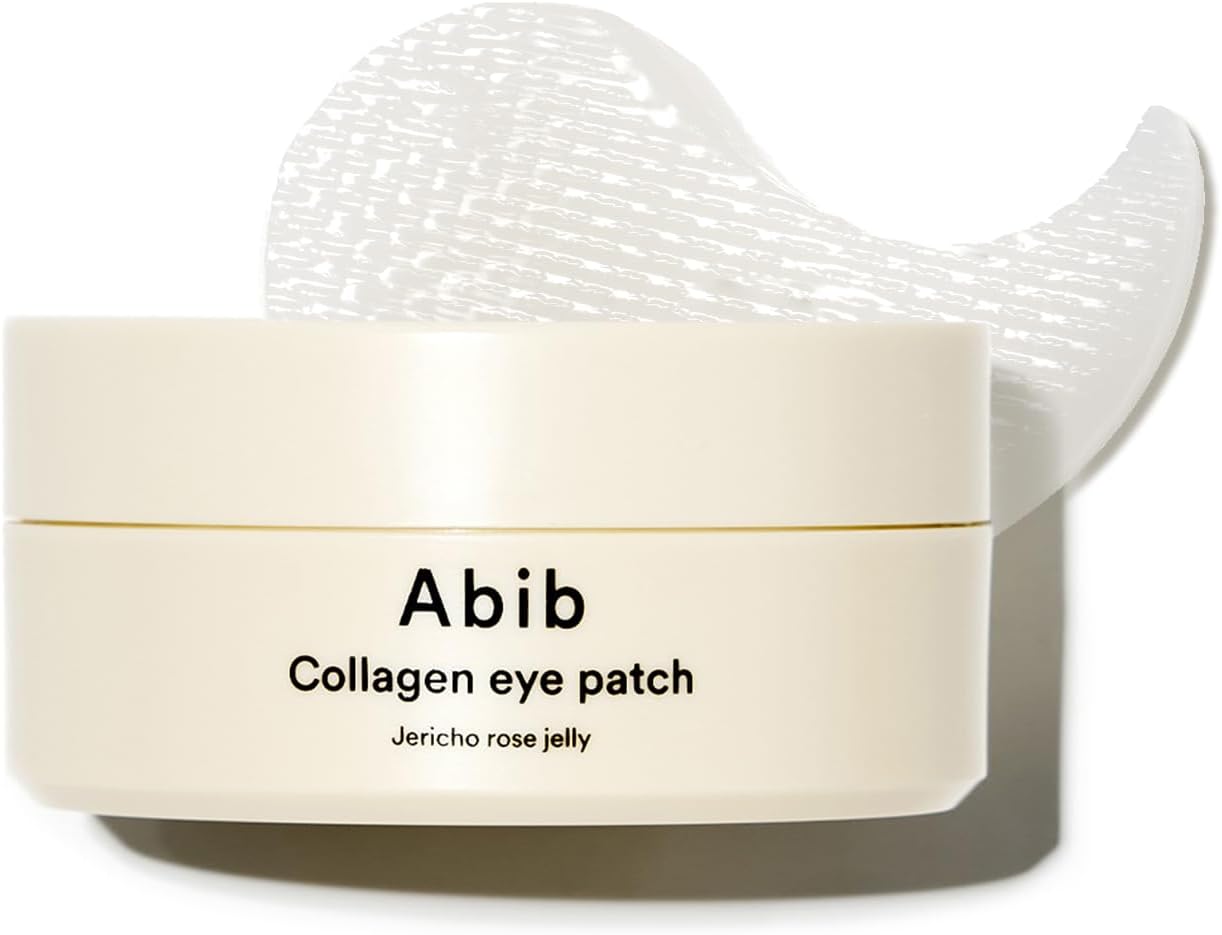 Abib Collagen Peptide Eye Patches for Wrinkles & Fine Line with Jericho Rose Jelly, 60 Count, Korean Skin Care